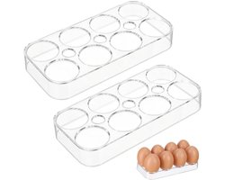 Dailygoods- Eierhouder Duurzaam - Koelkast Organizer - Eierrek - Eierdoos voor 8 Eieren - Transparant - Voedselveilig PP-plastic