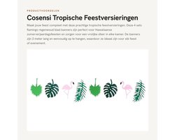 Dailygoods- Feestversieringen 4 Sets - Tropische Flamingo/Blad Banner - Hawaiiaanse Verjaardag - Decoratie 3M - Perfect voor Feestkamer - Feestdecoratie