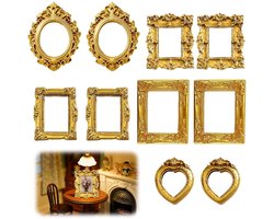 Dailygoods- Fotolijst Set van 10 - Vintage Fotolijsten - Barokstijl - Kunsthars - Wanddecoratie - Lichtgewicht Ontwerp - Foto Lijstje