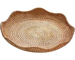 Dailygoods- Fruitmand Handgevlochten - Rotan - Lotusvorm - Multifunctioneel - Duurzaam - Milieuvriendelijk - Dienblad