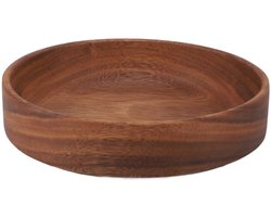 Dailygoods- Fruitschaal Houten - Serveerschaal - Slakom - Snack - Groot Formaat - Massief Acaciahout - Licht en Draagbaar