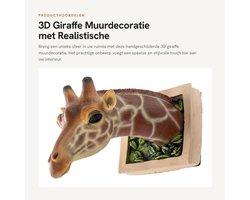 Dailygoods- Giraffe Hoofd 3D Wanddecoratie - Wanddecoratie Hout Natuurlijk - Wanddecoratie Woonkamer - Wanddecoratie Buiten - Wanddecoratie Industrieel - Schokkend Realisme