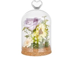 Dailygoods- Glazen Display Dome 16,4x9,1cm - Decoratieve Koepel - Kurk Basis - Huisdecoratie - Bloemen/Modellen Tentoonstelling - Elegant Ontwerp - Cloche