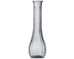 Dailygoods- Glazen Vaas Elegante Handgemaakte Ontwerp - Bloemenvaas - Decoratieve Vaas - Smalle Hals - 20 cm Hoogte - Verticaal Gestreept