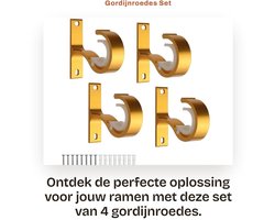 Dailygoods- Gordijnroedes Set van 4 - Gordijnroede Houder - Plafondmontage - Metaal - Hoogte 83 mm - Sterk Draagvermogen - Gordijnhouder