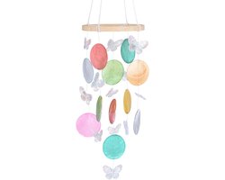 Dailygoods - Handgemaakte Shell Windgong voor Buiten - Decoratieve Vlinder Zeeschelp Windgong