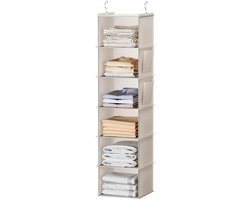 Dailygoods- Hangende Kast 6-Plank Organizer - Beige - Opbergkast - Bamboe - Niet-geweven Stof - Eenvoudig te Installeren