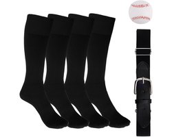 Dailygoods- Honkbalsokken Compleet Set - 2 Paar Honkbalsokken - Verstelbare Honkbalriem - Honkbal - Kinderaccessoires - 98% Polyester, 2% Spandex - Jeugd Honkbalset