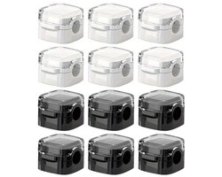 Dailygoods- Kabelclip Magnetisch - 12 Stuks - Zelfklevend - Kabelorganisator - Geschikt Voor Bureau/Kasten - Zwart/Wit - Duurzaam Plastic - Kabelorganizer