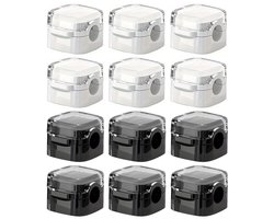 Dailygoods- Kabelclip Magnetisch - 12 Stuks - Zelfklevend - Kabelorganisator - Geschikt Voor Bureau/Kasten - Zwart/Wit - Duurzaam Plastic - Kabelorganizer
