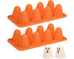Dailygoods - Kamehame Ghost Moulds Siliconen 2 stuks 8 holtes Halloween Chocolade Mallen Spook Vormige Bakvorm Spook Pudding Mal voor het maken van chocolade, snoep, gelei, ijsblokjes