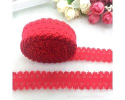 Dailygoods- Kantlint 2 cm breed - Decoratief Lint - Elastisch Nylon - Kleding/Haaraccessoires - Doe-het-zelf Knutselen - Diverse Kleuren - Decoratielint