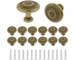 Dailygoods- Kastknoppen Antiek Brons - 14 Stuks - Retro Handgrepen - Lade Knoppen - Waterdicht/Roestvrij - Eenvoudige Installatie - Meubelknoppen