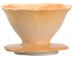Dailygoods - Keramische bloem koffie druppelaar koffiefilter houder koffiefilter kegel koffiezetapparaat beker (geel)