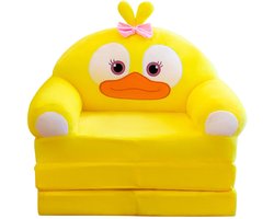 Dailygoods- Kinderfauteuil Opvouwbaar - Pluche Zachte Fluwelen Stof - Afneembare Wasbare Hoes - 2-in-1 Kinderbank - Schattig Ontwerp - Lichtbestendig - Kindersofa