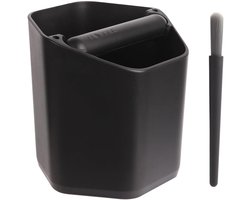 Dailygoods - Koffie Klopbox 1,8L met Antislip Basis en Rubber Klopstang - Zwart