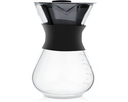 Dailygoods- Koffiezetapparaat Compact - Glazen Koffiepot - Roestvrijstalen Filter - Hittebestendig Borosilicaatglas - Duurzaam en Gebruiksvriendelijk