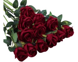 Dailygoods- Kunstrozen 12 Bundels - 51 cm Lange Stelen - Kunstmatige Bloemen - Neprozen voor Decoratie - Bruiloft/Tuin - Realistisch Uiterlijk