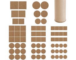 Dailygoods- Kurkpads 220 Stuks - Zelfklevende Kurkmeubelpads - Bescherming Meubels/Vloeren - Kast/Deurbumpers - Onderzetters - Diverse Afmetingen - Meubelpads
