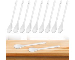 Dailygoods- Lepels 12 Stuks - Porseleinen Eetlepels - Theelepels/Jamlepels - Eierlepels/Kruidenlepels - Voor Thee/Koffie/Desserts - Lang Handvat