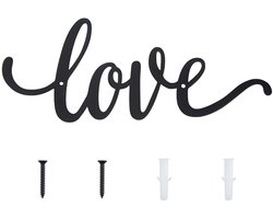 Dailygoods - Liefde Woord Muurdecoratie van Zwart Metaal voor Thuis