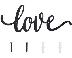 Dailygoods - Liefde Woord Muurdecoratie van Zwart Metaal voor Thuis