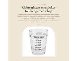 Dailygoods- Maatbeker Glas 1 Liter - Kleine Maatbeker - Transparant - Schaal OZ/ML/TSP/TBSP - Hoogwaardige Keukengereedschap - Capaciteit 30ml - Meetbeker