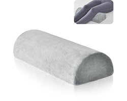 Dailygoods- Memory Foam Kussen Halve Maanvorm - Orthopedisch Kussen - Beenverhoging Kussen - Onder de Knie Kussen - Rug- en Nekondersteuning - 16,5x7,1x3,9 inch