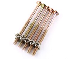 Dailygoods- Meubelbouten 100mm - M6 Bouten/Moeren - Verzinkt Koolstofstaal - Multifunctioneel - Geschikt voor Meubels - Harde/Stevige Kwaliteit - Schroeven
