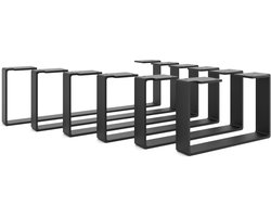 Dailygoods- Meubelpoten 15 cm hoog - Meubelpoten set van 4 - Kastpoten - Bankpoten - Meubelpoten zwart - Hoogwaardig platte staal