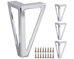 Dailygoods- Meubelpoten zwaar belastbaar - Meubelpoten set van 4 - Massief metalen meubelpoot - Driehoekige meubelpoten - Rubber vloerbeschermers - Geschikt voor tv-standaards, salontafels, banken