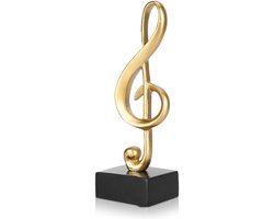 Dailygoods- Muzieksculptuur Driedimensionaal - Decoratie Woonkamer - Tafeldecoratie - Goud/Zwart - Geschikt voor Kantoor - 5,8 x 4,9 x 17,3 cm