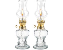 Dailygoods - Olielamp - Transparante glazen lampen - Retro design - Instelbare helderheid - Decoratief en winddicht - Geschikt voor binnen en buiten -...