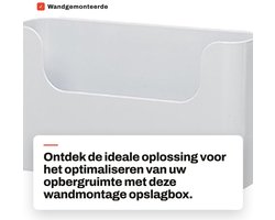 Dailygoods- Opbergdoos - Wandmontage - Ruimtebesparend - Plastic - 26.8 x 7.7 x 15.5cm - Zelfklevend - Organisatie voor kleine items - Wandopberger