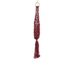 Dailygoods- Opbergmand Hangend - Katoenen Touw Netmand - Grenenhouten Ring - Ademend Ontwerp - Voor Groenten/Fruit - Stabiel en Veilig - Fruitmand
