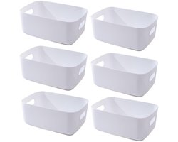 Dailygoods- Opbergmand Set van 7 - Kunststof Opbergmanden met Handgrepen - Multifunctionele Organizer - Diverse Formaten - Duurzaam en Stevig - Geschikt voor Badkamer/Kantoor/Kast - Opbergdoos