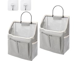 Dailygoods- Opbergorganizer 2 Stuks - Wandorganizer - Waterdicht - Opvouwbaar - Compartimenten - Hoogwaardige Canvas - 30 x 23 x 15 cm - Wandopberger