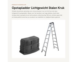 Dailygoods - Opstapladder - Lichtgewicht Stalen Kruk - Stevige Antislip - Zwart - Brede Platformvoet - Vervangende Rubber Voetjes - Voor Thuisgebruik