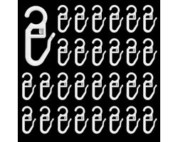 Dailygoods - Overcliphaken, gordijnhaken, vouwhaken voor gordijnringen, gordijnhaken met 7 mm oogje, gordijnhaken, clips voor gordijnroedes en gordijnroedes (wit)