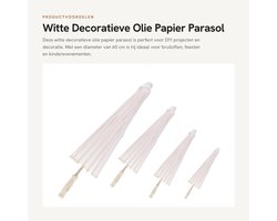 Dailygoods- Parasol 60 cm - Decoratieve Papieren Parasol - Houten Balein - Ideaal voor Bruiloft - Feest - Kinderen Decoratie - Decoratieve Paraplu