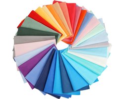 Dailygoods- Patchwork Stof 30 Stuks - Katoenen Stof 20 cm x 25 cm - Effen/Vierkant - Kleurrijke Stofpakketten - Voor Quilten/Naaien - Hoogwaardige Kwaliteit
