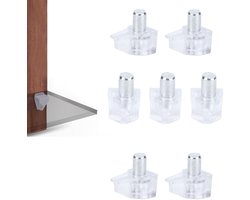 Dailygoods- Planksteunpinnen 50 Stuks - Transparante Planksteun - ABS-Kunststof - Vitrinekasthouder - Kastmeubilair - Hoogte 16 mm - Planksteunen