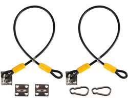 Dailygoods- Prullenbak Deksel Slot Set van 2 - Zware Dierenbestendige Slot - Rubber Bekleed Staal - Eenvoudige Bevestiging - 48cm Hoogte - Vuilnisbak Slot