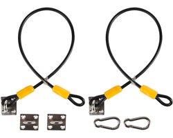 Dailygoods- Prullenbak Deksel Slot Set van 2 - Zware Dierenbestendige Slot - Rubber Bekleed Staal - Eenvoudige Bevestiging - 48cm Hoogte - Vuilnisbak Slot