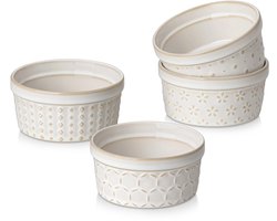 Dailygoods - Ramekins Set van 4 - Ovenbestendig Keramisch voor Crème Brûlée en Soufflé