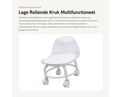 Dailygoods- Rolstoel Multifunctioneel - Lage Rollende Kruk - Voetsteun - Schoenkruk - Pedicurestoel - Compact en Handig