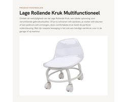 Dailygoods- Rolstoel Multifunctioneel - Lage Rollende Kruk - Voetsteun - Schoenkruk - Pedicurestoel - Compact en Handig