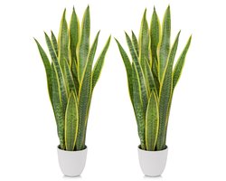 Dailygoods - Sansevieria Set van 2 kunstplanten, grote kunstslangenplant, 73 cm, woonkamer, plant, kamerplanten voor interieurdecoratie buiten, kunstplant voor tuin, kantoordecoratie
