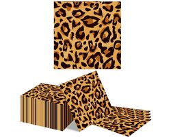 Dailygoods- Servetten 40 Stuks - 2 Laags Zacht Papier - Leoparden Thema - Tafelversiering - Verjaardag Decoratie - Gerecycled Materiaal - Feestservetten