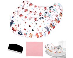 Dailygoods - Set van 3 Zuignap Stickers voor Kinderstoelen met Kerstthema